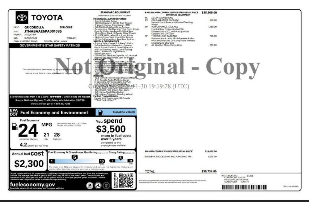 2023 Toyota GR Corolla Core AWD - photo 14